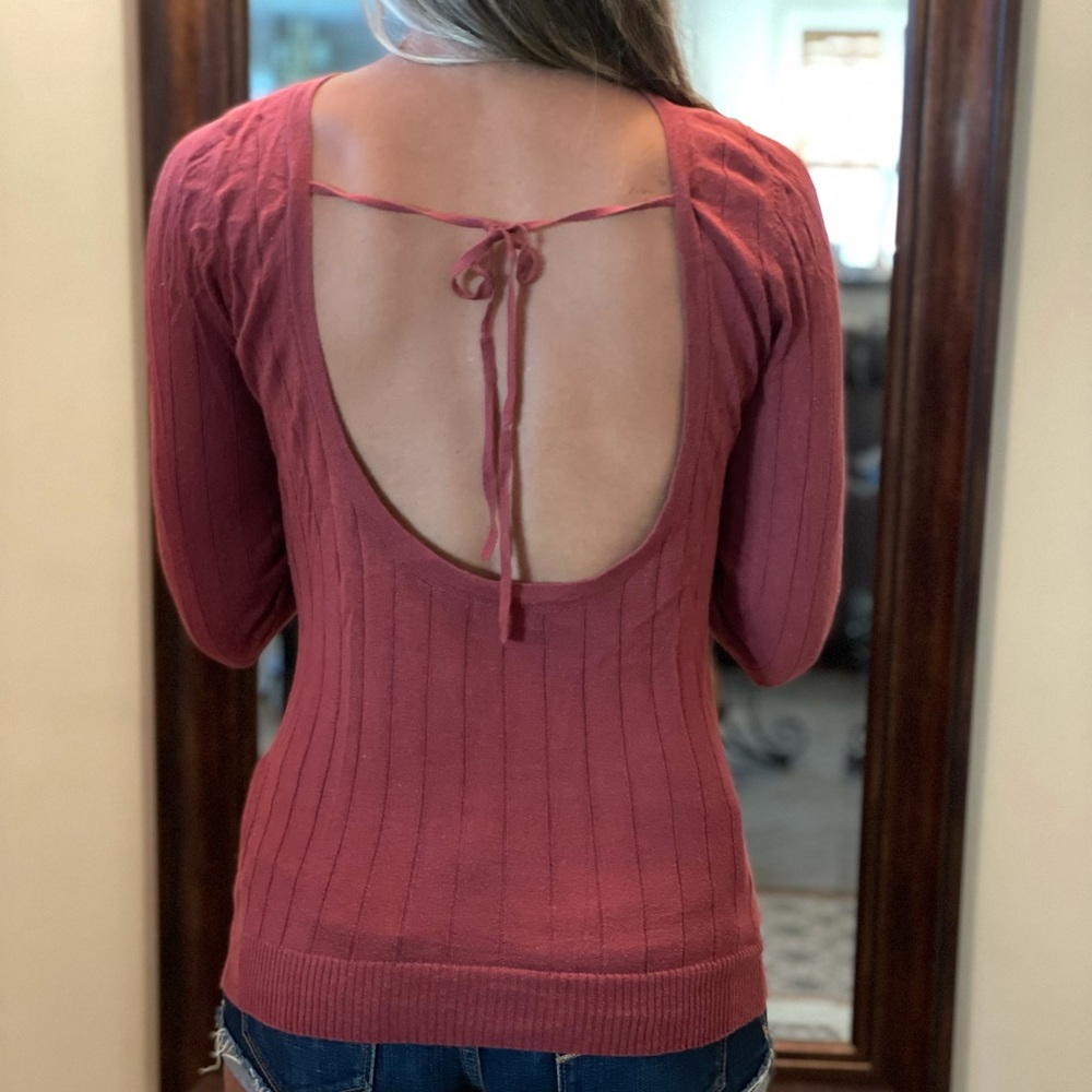 Lux open back knit top, size s